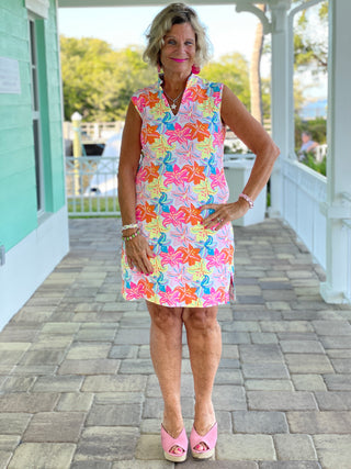 PALM BEACH GARDEN COLLAR DRESS