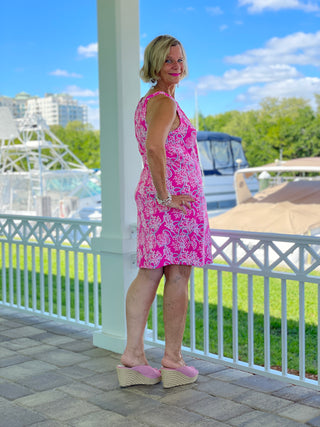 PINK LANE KEYHOLE DRESS