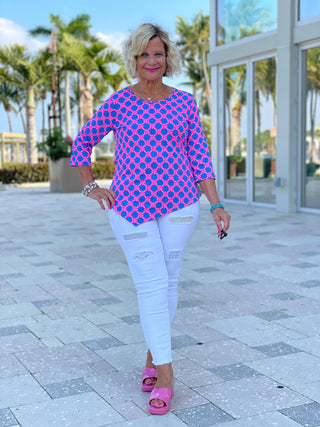 PINK SPADE ASYMMETRIC TOP - Cathys Place