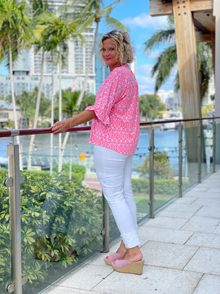 CANDY PINK BELL SLEEVE
