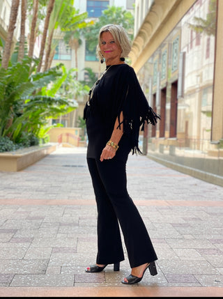 BLACK FRINGE TOP