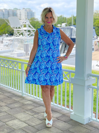 AQUA LANE RUFFLE DRESS