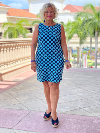 SEASIDE BLUE SHIFT DRESS - Cathys Place