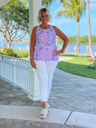 CAROLINA PAISLEY HALTER TOP