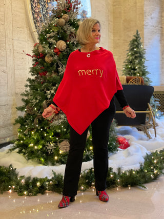 HOLLY GOLD MERRY PONCHO