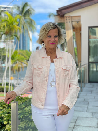 KEY WEST FROSTED PINK LINEN JACKET