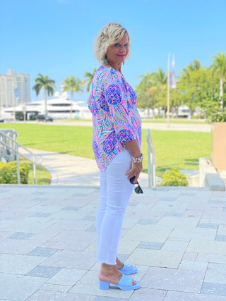 PINK PINEAPPLE DREAM ASYMMETRIC TOP - Cathys Place