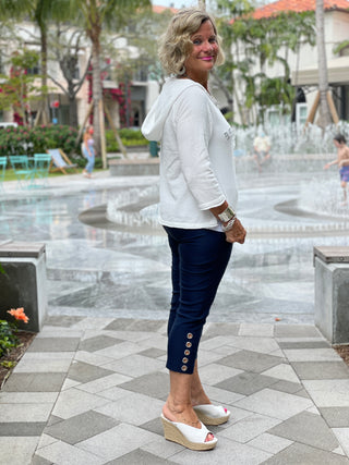 CHENILLE WHITE BEACHTIME HOODED SWEATER