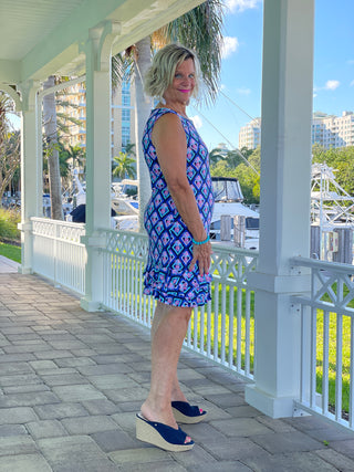 PINEAPPLE VACA SHIFT RUFFLE DRESS