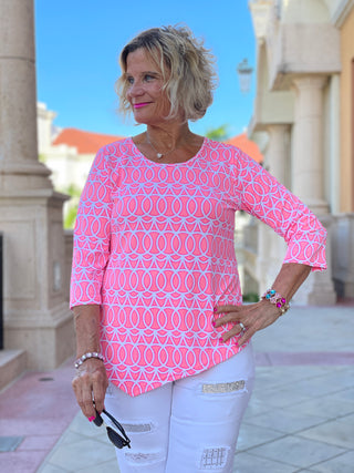 CANDY PINK ASYMMETRIC TOP - Cathys Place