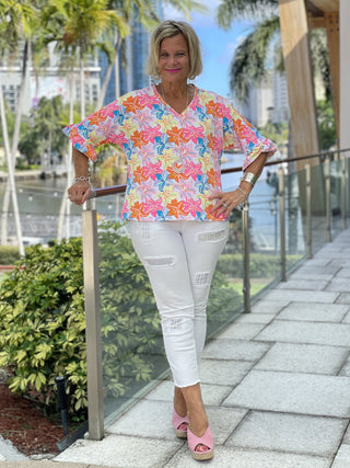 PALM BEACH GARDEN BELL SLEEVE
