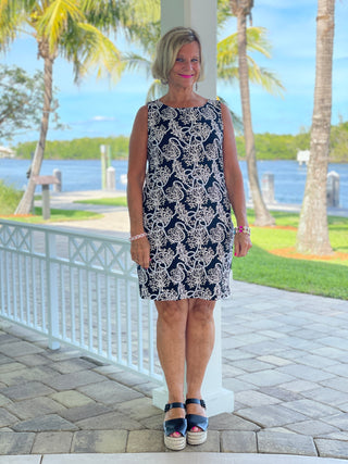 NAUTICAL  LANE SHIFT DRESS - Cathys Place