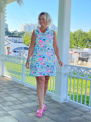 TIKI ESCAPE RUFFLE DRESS