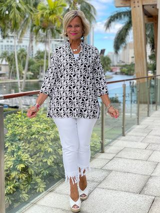 BLACK AND BEIGE TUNIC - Cathys Place