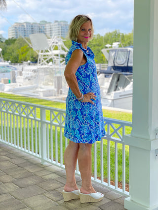 AQUA LANE RUFFLE DRESS