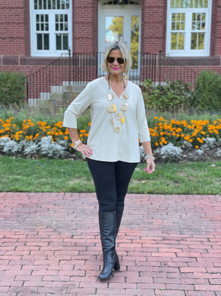 OATMEAL MESH RUFFLE WRAP