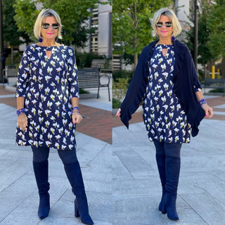 LULU-B KEYHOLE NAVY DREAMING DRESS
