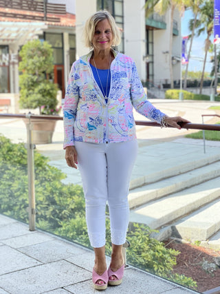 POSTCARDS OF LOVE FULL ZIPPER JACKET - Cathys Place