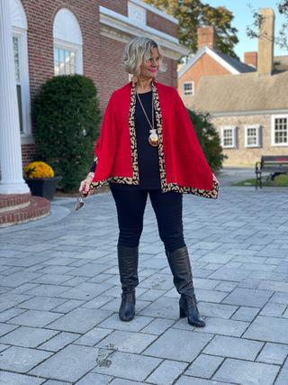 RED LEOPARD HOLIDAY KATIE WRAP