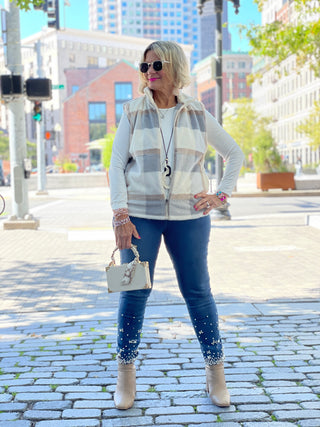 BLUE PLAID VEST - Cathys Place
