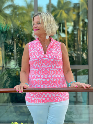 CANDY PINK SLEEVELESS ZIPPER