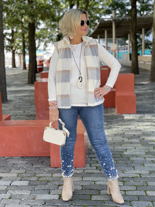 BLUE PLAID VEST - Cathys Place