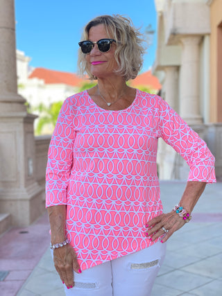 CANDY PINK ASYMMETRIC TOP - Cathys Place