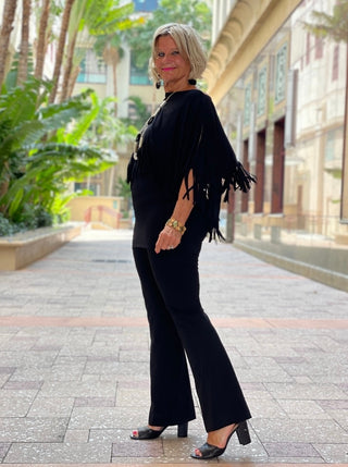 BLACK FRINGE TOP