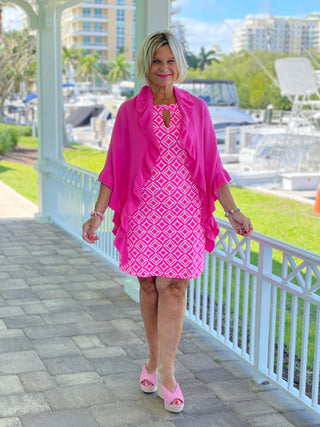 PINK DIAMONDS KEYHOLE DRESS
