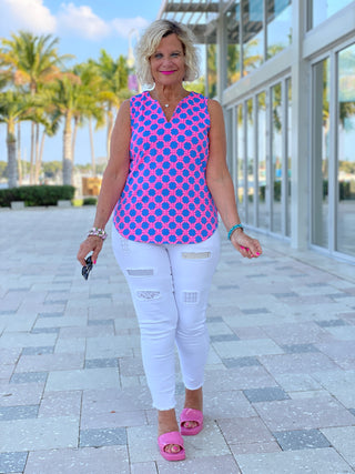 PINK SPADE SLEEVELESS V NECK - Cathys Place