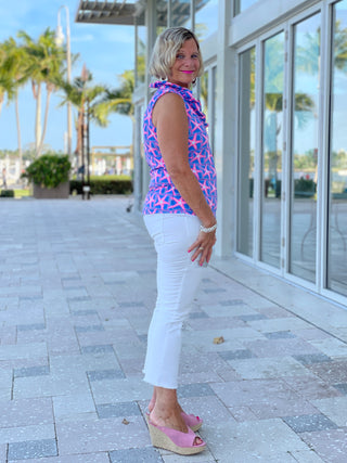 PINK STARFISH BEACH SLEEVELESS RUFFLE