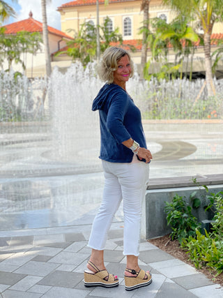 CHENILLE NAVY HOODED ANCHOR