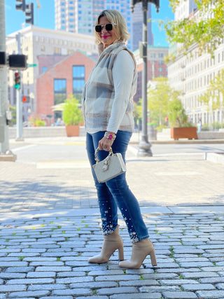 BLUE PLAID VEST - Cathys Place