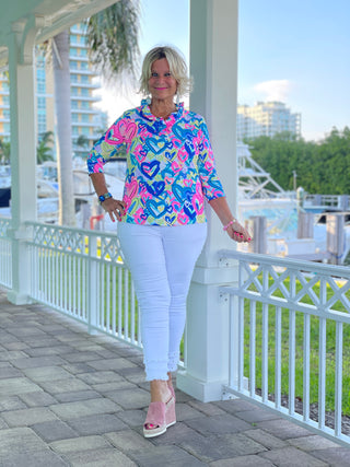 SECRET LOVE HEARTS RUFFLE TOP