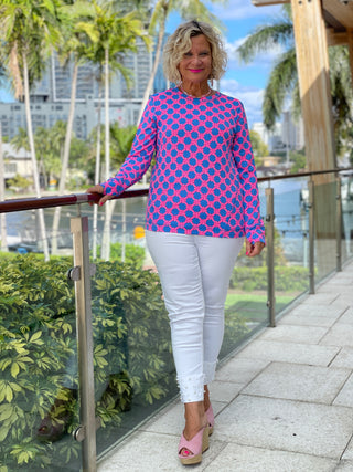 PINK SPADE THUMB HOLE TOP