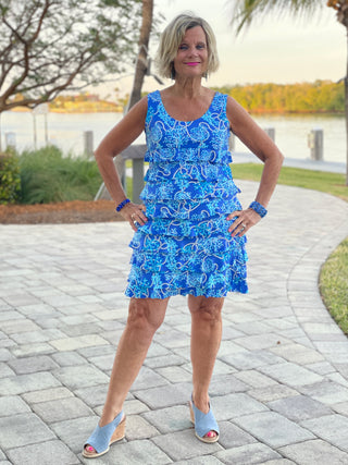 AQUA LANE LAYERED RUFFLE DRESS - Cathys Place