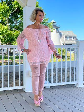 The Catherine - Morava.    pink bling jean