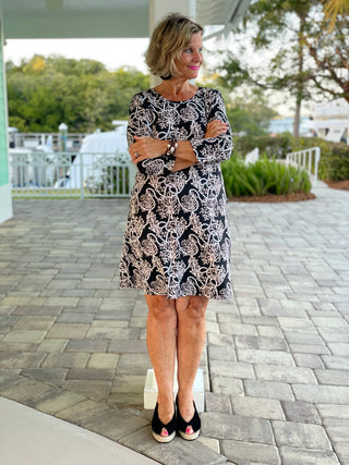NAUTICAL  LANE SLEEVE DRESS