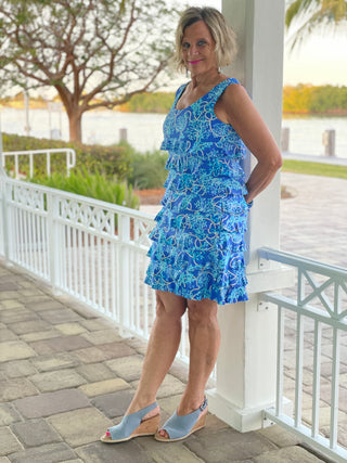 AQUA LANE LAYERED RUFFLE DRESS - Cathys Place