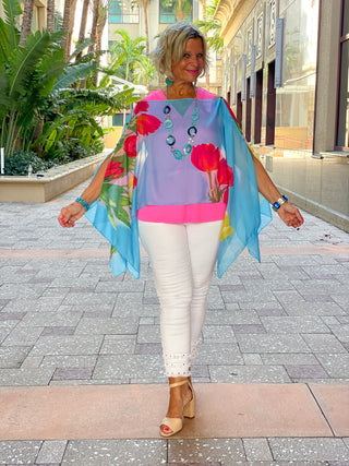 AQUA TULIP WRAP 7 WAY SCARF