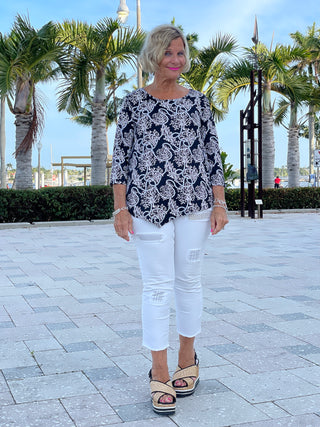 NAUTICAL  LANE ASYMMETRIC TOP - Cathys Place
