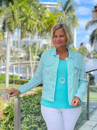 KEY WEST BLUE LINEN JACKET