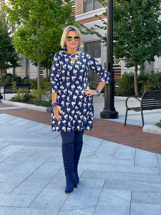 LULU-B KEYHOLE NAVY DREAMING DRESS