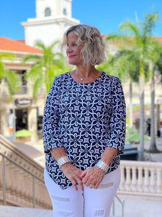 BRIGHTEN BLUE ASYMMETRIC TOP - Cathys Place