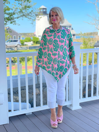 EMILY PINK TROPICAL PONCHO