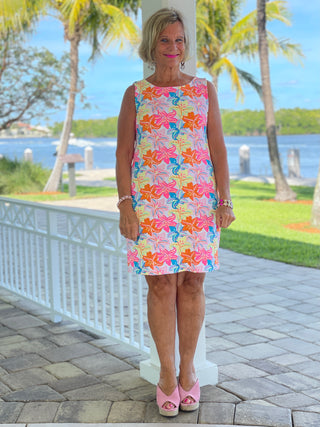 PALM BEACH GARDEN SHIFT DRESS