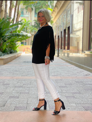 BLACK FRINGE TOP