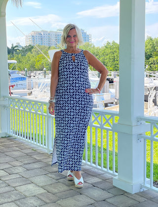 BRIGHTEN BLUE KEYHOLE MAXI
