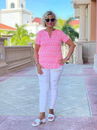 CANDY PINK SHORT SLEEVE TOP - Cathys Place