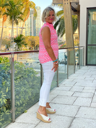 CANDY PINK SLEEVELESS ZIPPER